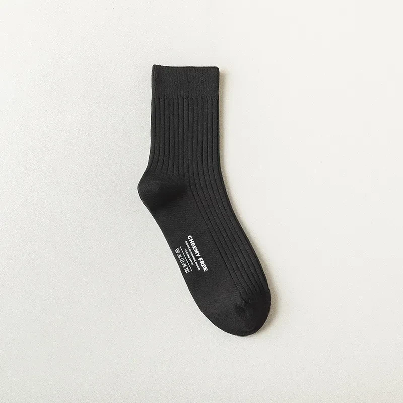 98 Australian Cotton Double Needle Socks Men's Business Black