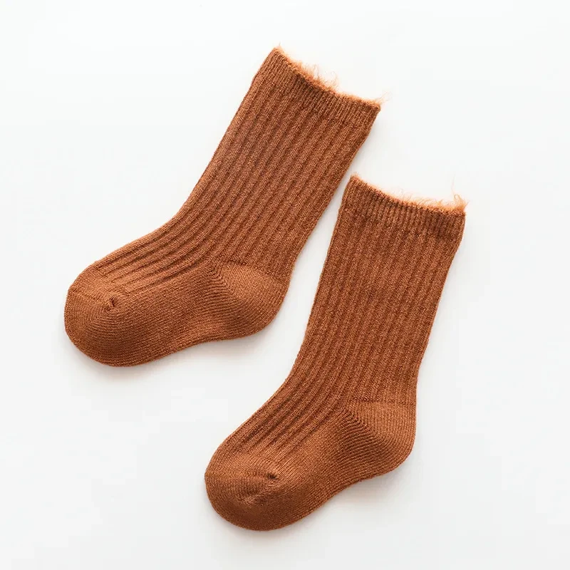 Autumn And Winter New Fleece Thickening Children's Socks Caramel