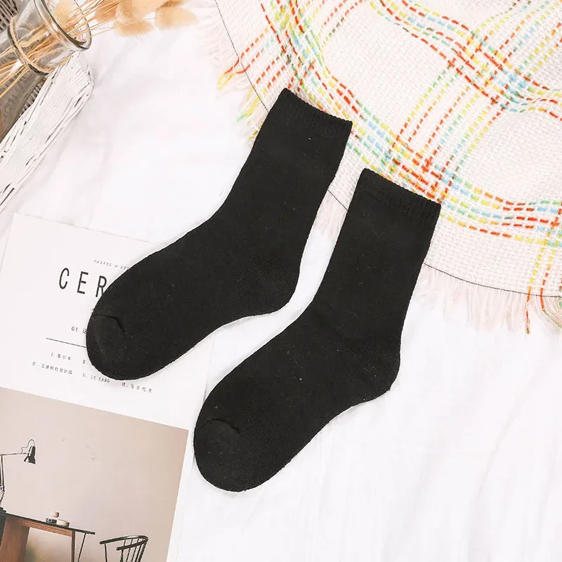 Towel Socks Winter Men's Thickened Plus Velvet Cotton Socks Black
