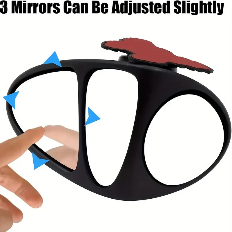 2pcs 360 Wide Angle Blind Spot Mirrors - Triple View Rearview Accessories