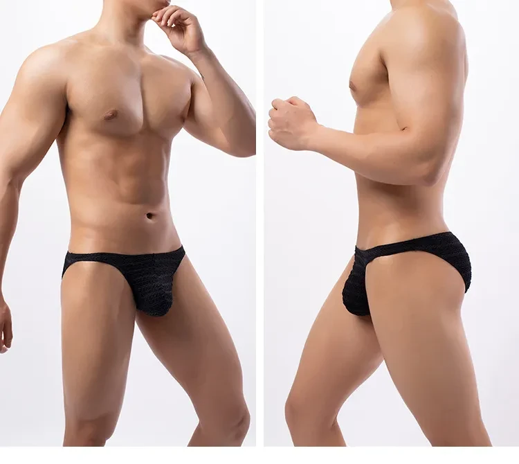 Men's Underwear Thin Lace Breathable Quick-drying Triangle Black
