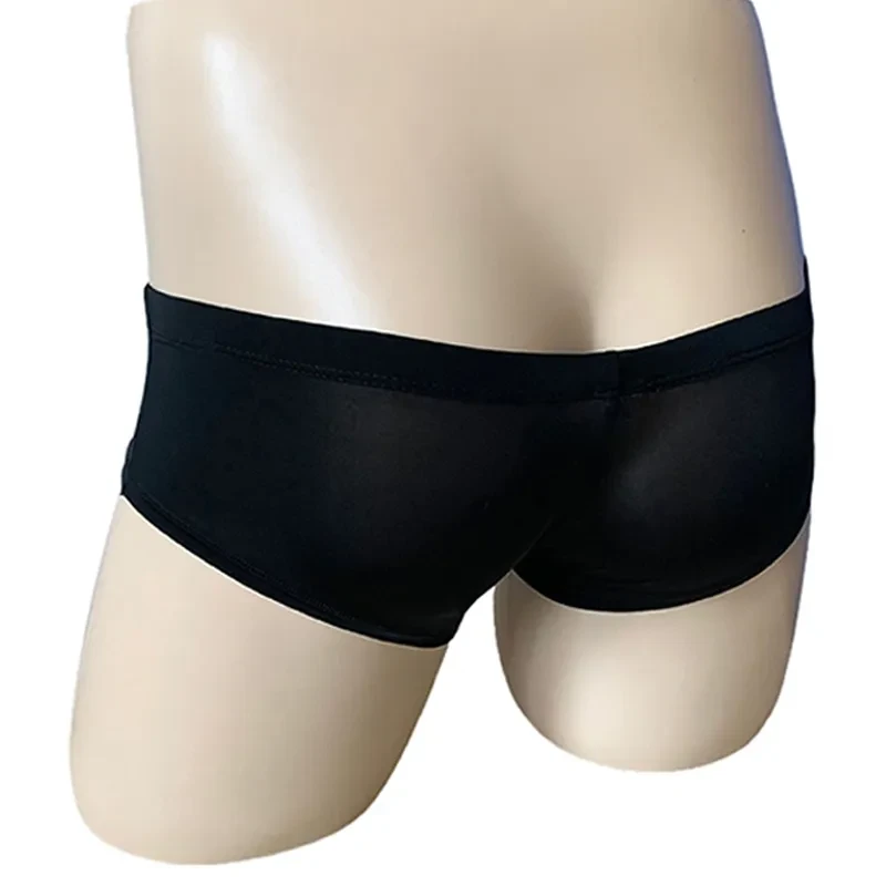 Semitransparent Ice Silk Men's Boxer Shorts Black