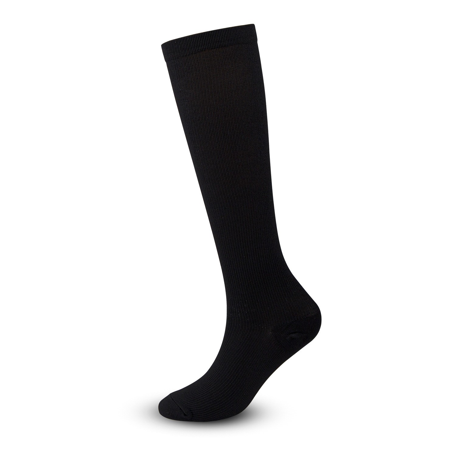 Outdoor Fitness Running Exercise Pressure Cycling Long Tube Compression Socks Black