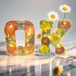 Floral Resin Night Light