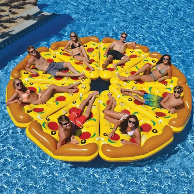 Inflatable Pizza Sleeping Bed Water Hammock Lounger Chair Float Swimming Pool Toys