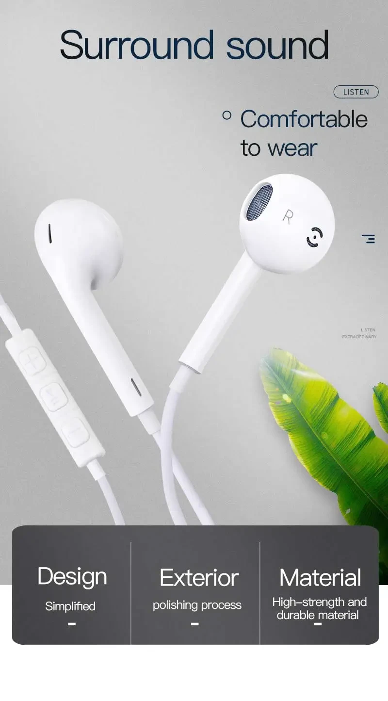 Wired earbuds voice headset