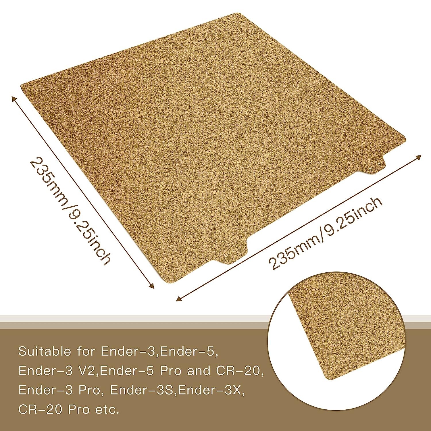 PEI Sheet 220/235/310mm Double-Sided PEI Magnetic Build Plate Spring Steel Sheet with Magnetic Base for Ender 3, CR10, P1P