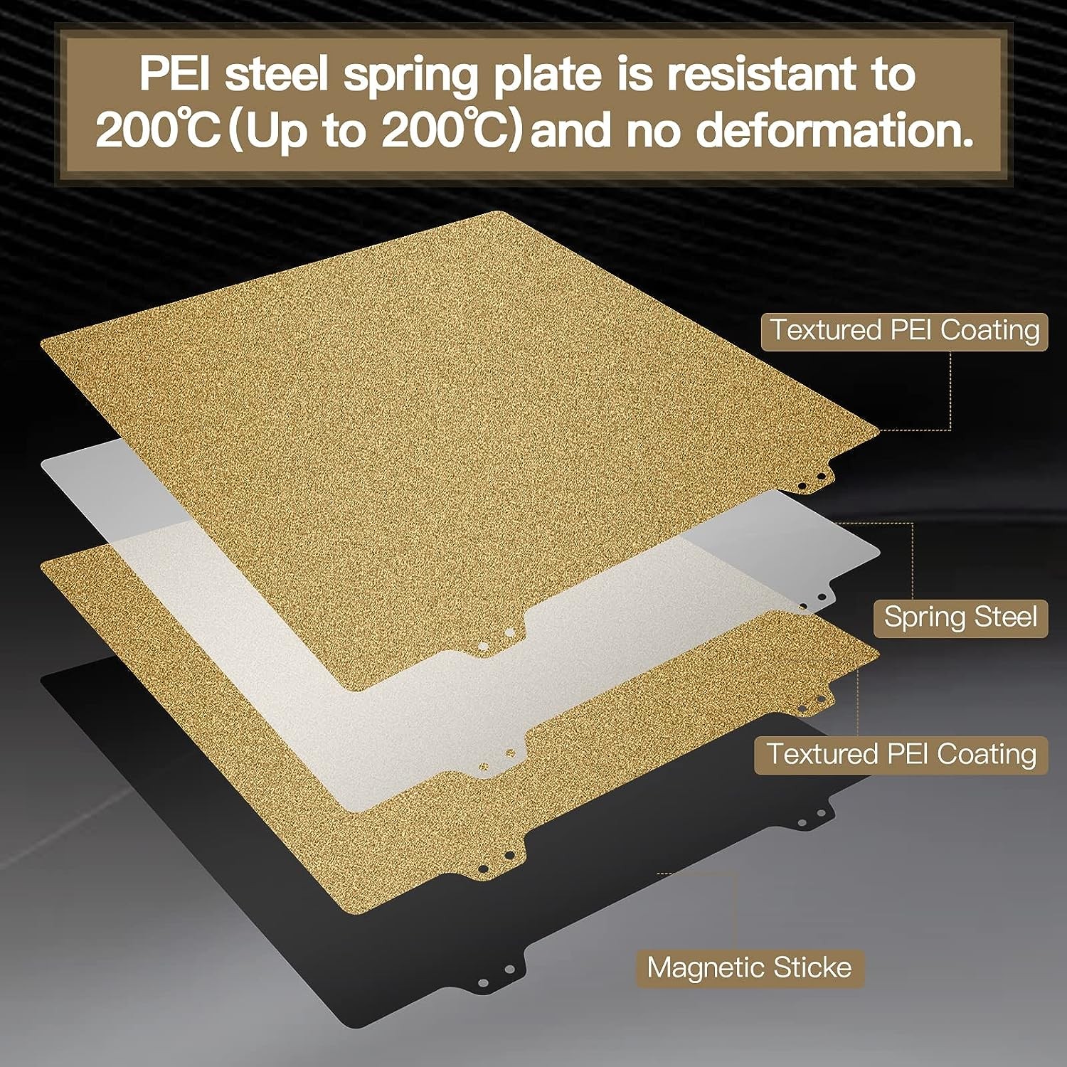 PEI Sheet 220/235/310mm Double-Sided PEI Magnetic Build Plate Spring Steel Sheet with Magnetic Base for Ender 3, CR10, P1P