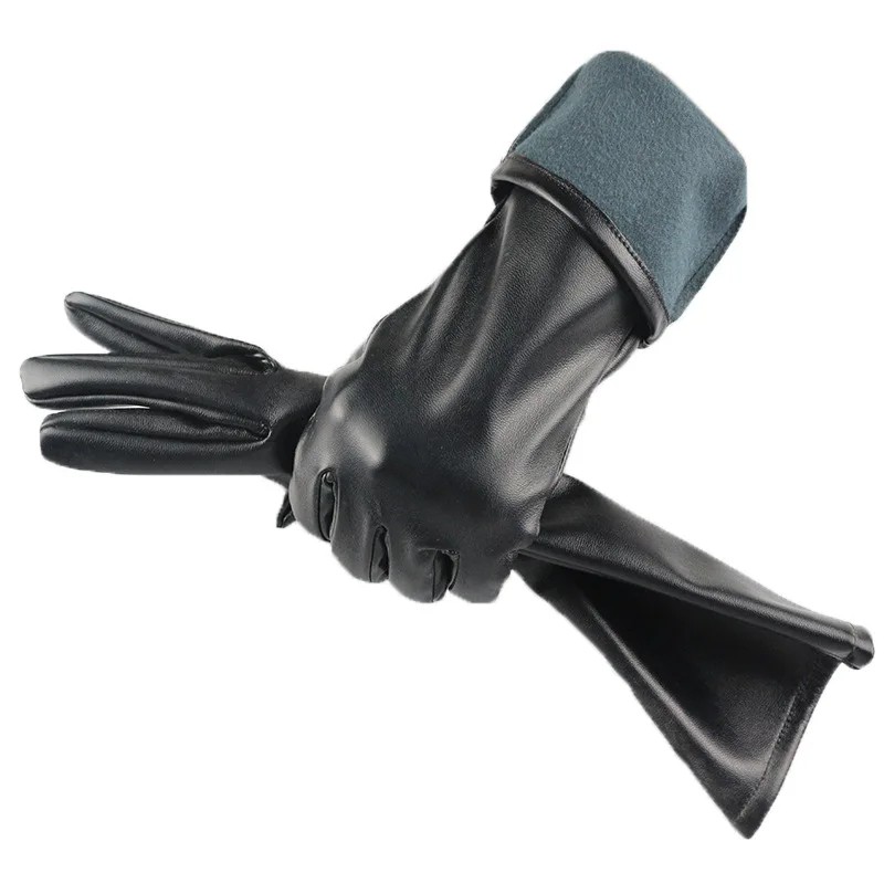 Women Winter Keep Warm Touch Screen Fashion Personality PU Leather Gloves