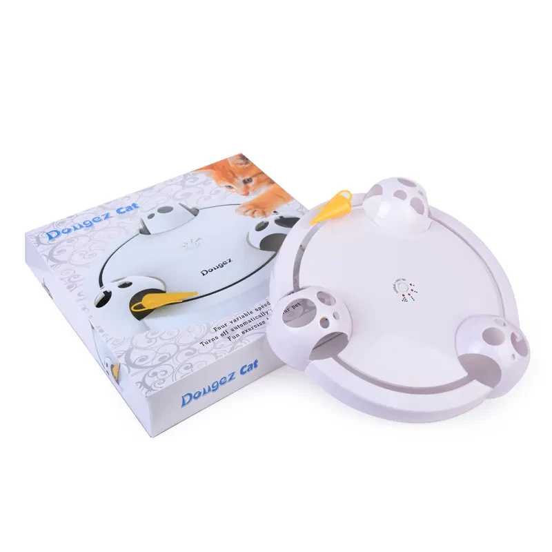 Electric Cat Toy Wheel Crazy White Cat Catching Mouse Automatic Turntable Cats Toys