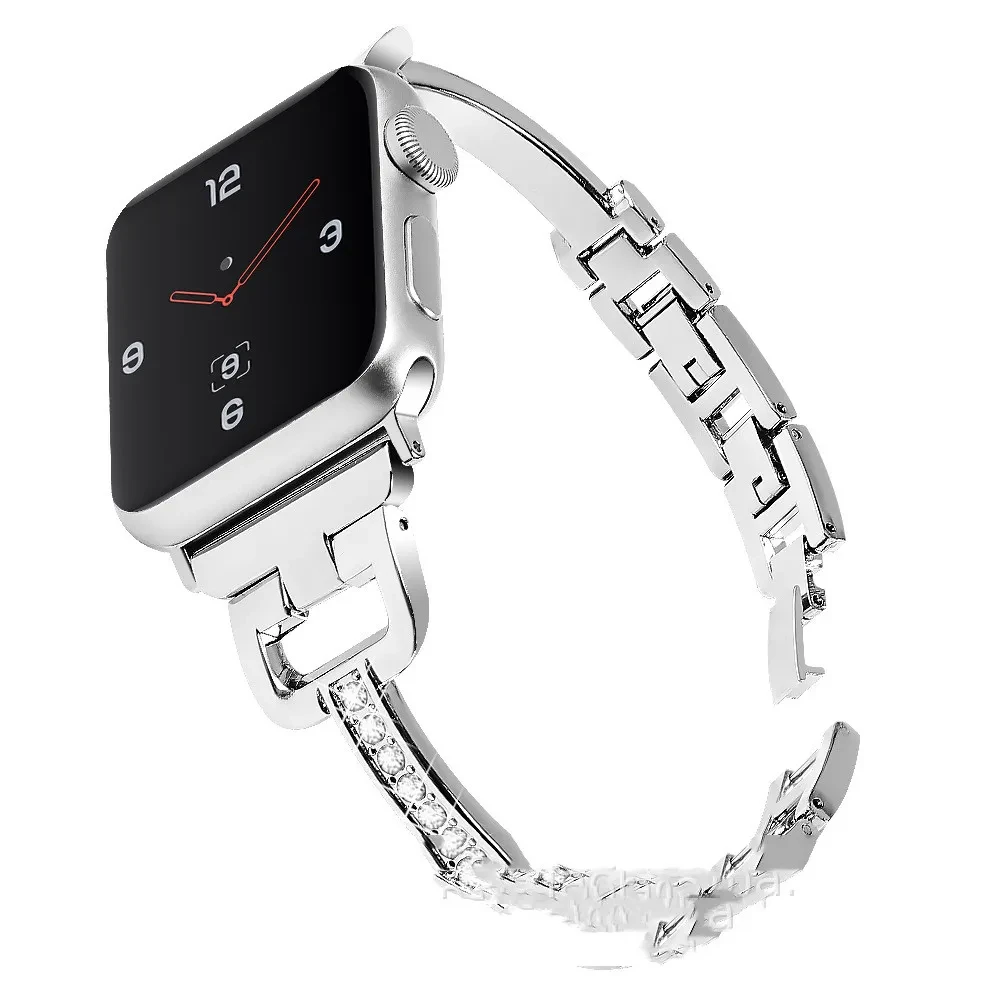 Compatible with Apple, Compatible with Apple , IWatch Smart Watch 12345 D-shaped Metal Diamond Strap