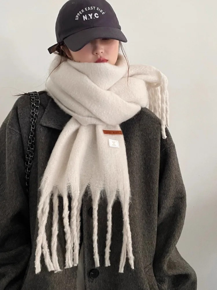 Thickened Blue Scarf for Women: Versatile Shawl for Winter