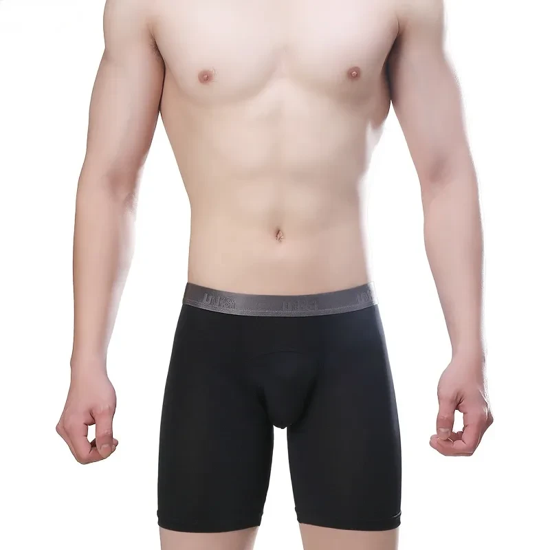 Long-legged Men's Boxer Training Anti-wear Black