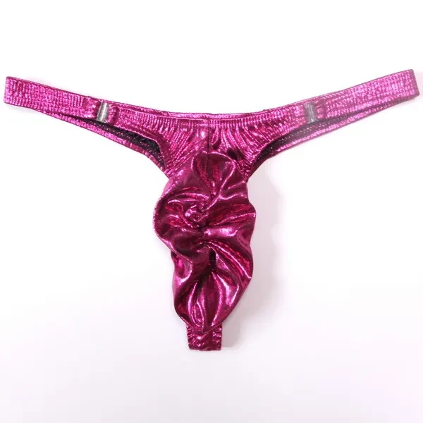 Low-waist Thin Belt Transparent Button-down Underpants Purple