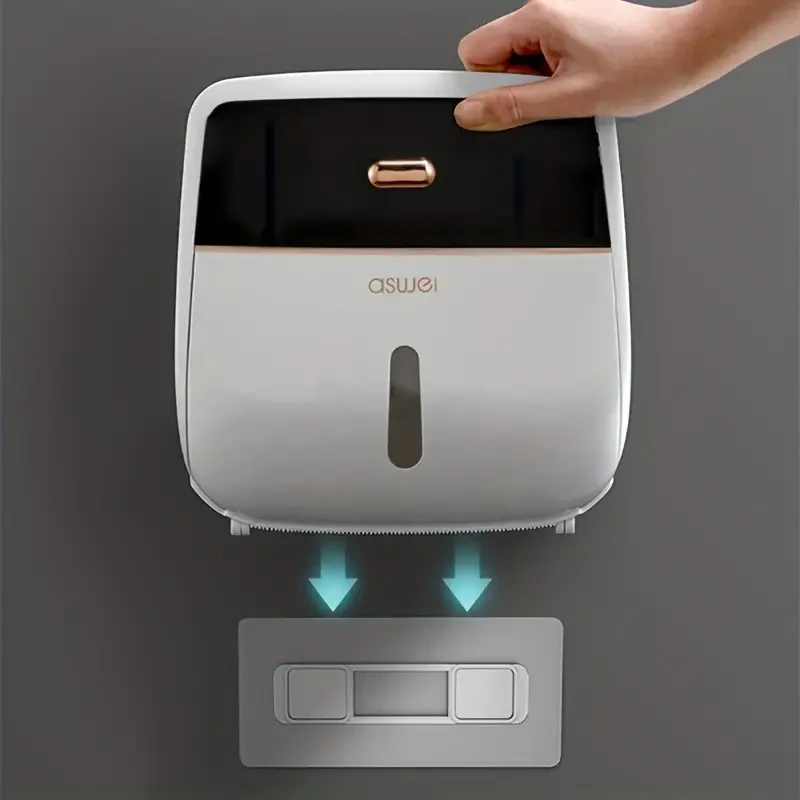 Bathroom Tissue Storage Box - Large Capacity Wall-Mounted Waterproof Toilet Roll Holder