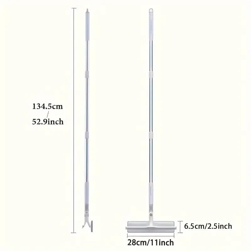 2-In-1 Extendable Window Squeegee and Scrubber - Dual-Sided Long-Handled Glass Wiper