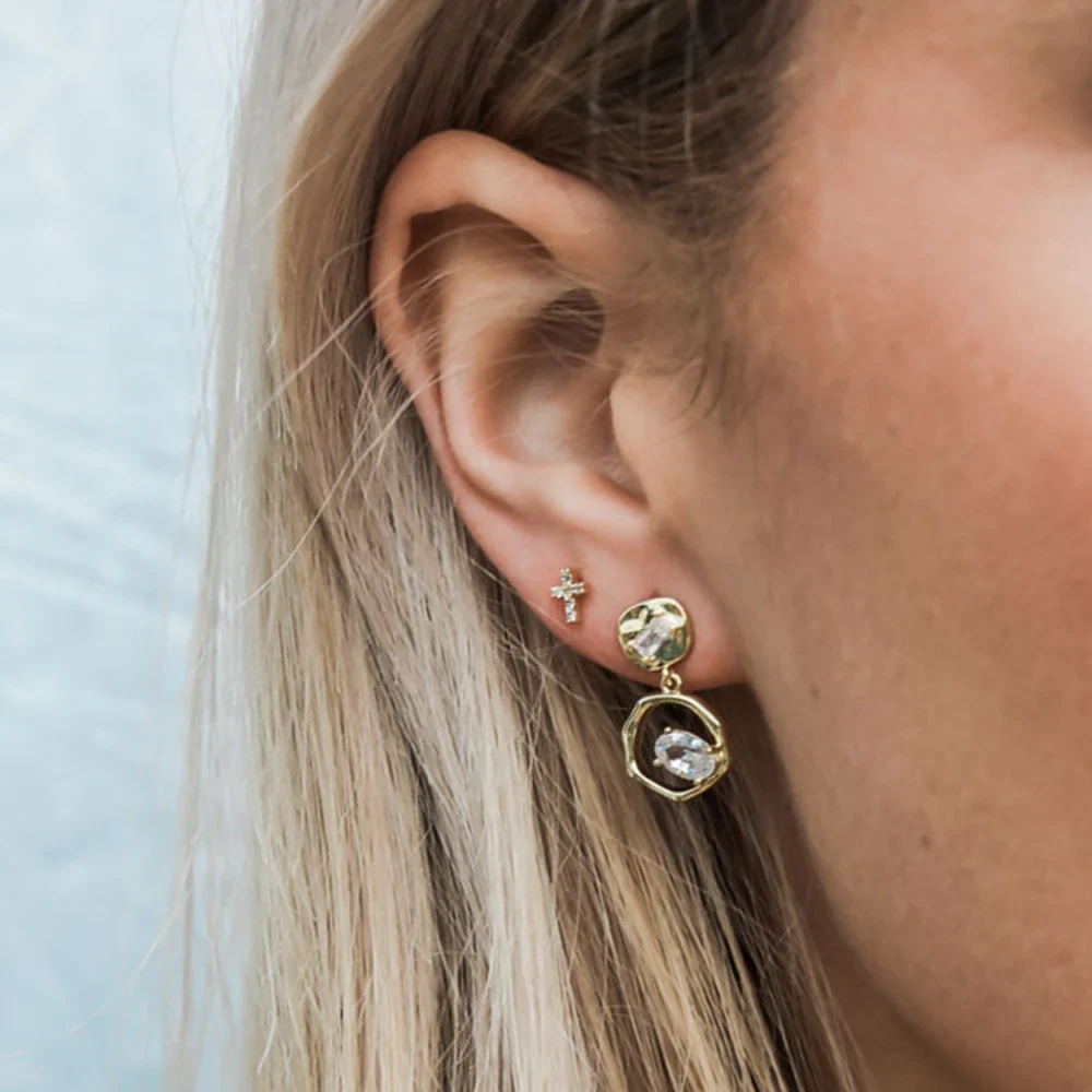 Earrings - Rough Diamond Drop Earrings