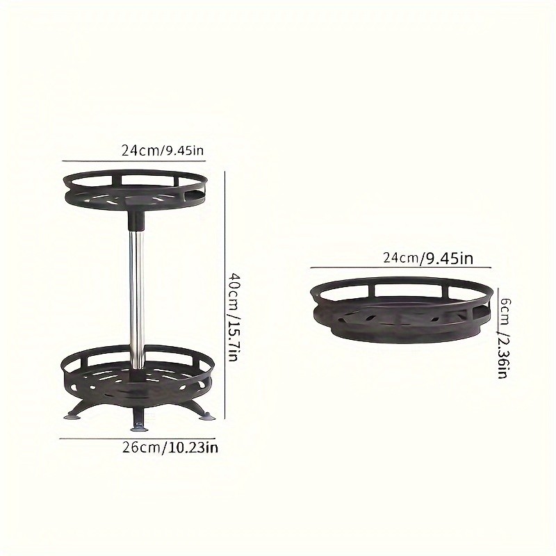 Multifunctional Rotating Storage Rack with Adjustable Height and Spray Paint Finish  Ideal for Kitchen, Bathroom, and Countertop Organization for Restaurants