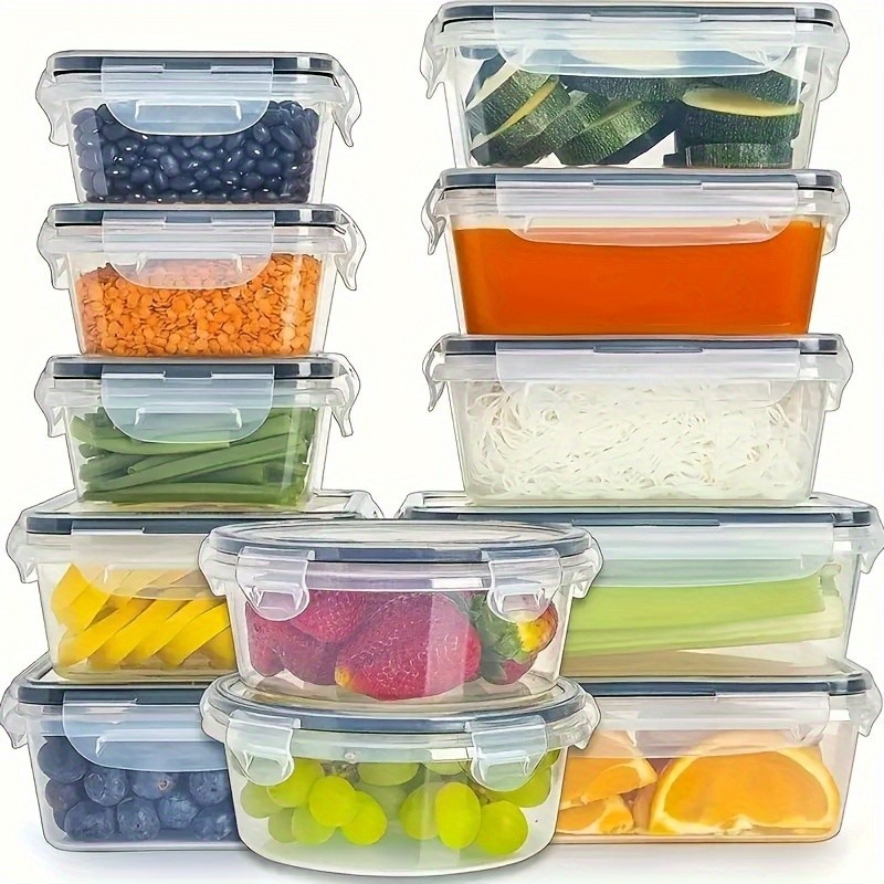 12pcs BPA-Free Leak-Proof Food Storage Set  Airtight Containers with Snap Lock, Microwave Safe, Ideal for Supermarket Use, Perfect for Eid Al-Adha Mubarak