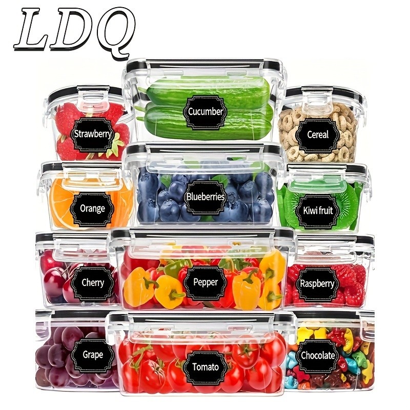 12pcs BPA-Free Leak-Proof Food Storage Set  Airtight Containers with Snap Lock, Microwave Safe, Ideal for Supermarket Use, Perfect for Eid Al-Adha Mubarak