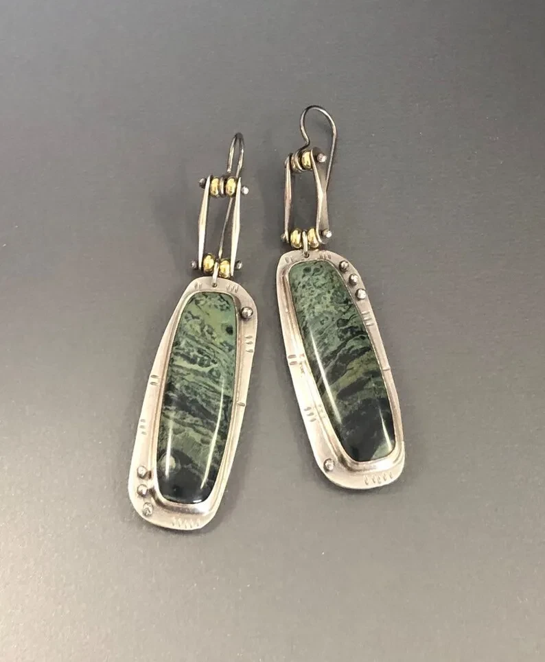 Fashion Simple Two-color Marble Pattern Earrings