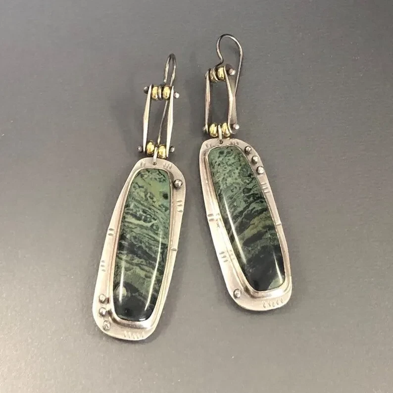 Fashion Simple Two-color Marble Pattern Earrings