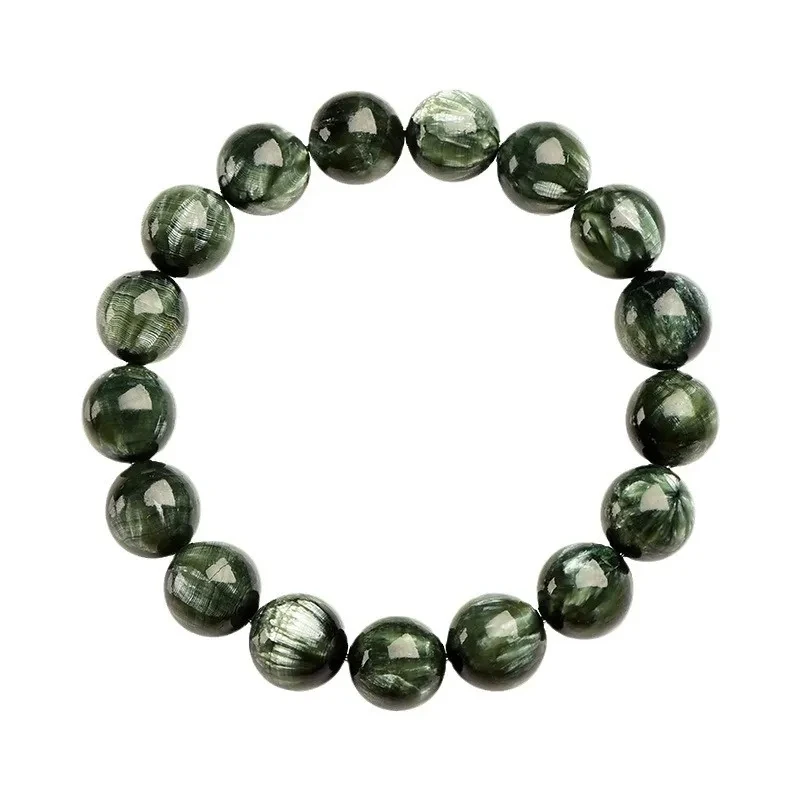 Natural Green Dragon Crystal Round Beads Bracelet