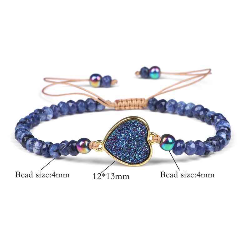 Natural Stone Woven Bracelet Mixed Shape Beads Bracelet Quartz Adjustable Rope Bracelets For Men Women