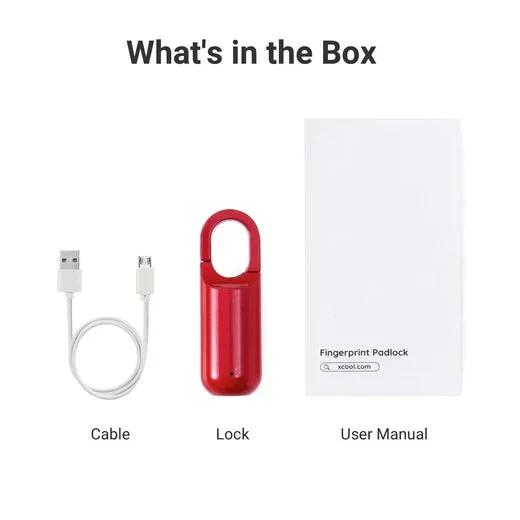 Portable Smart USB Rechargeable Fingerprint Padlock