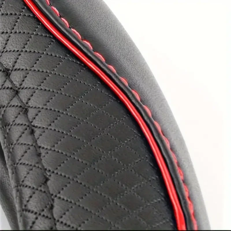 Universal Anti-Slip Faux Leather Steering Wheel Cover - Sports Style Protector