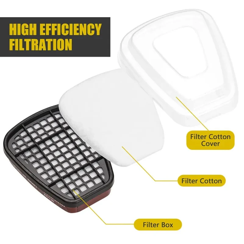 6800 Full Face Respirator Mask - 15-in-1 Chemical, Paint, and Vapor Protection Set