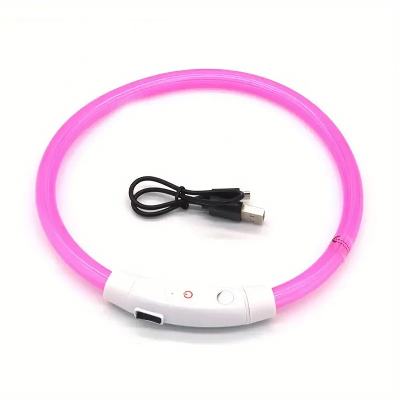 USB Rechargeable Glowing Collar - Adjustable and Bright for Maximum Nighttime Visibility