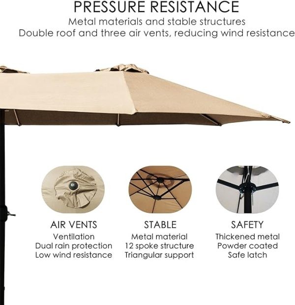 Outdoor Dual Canopy Sunshade Umbrella