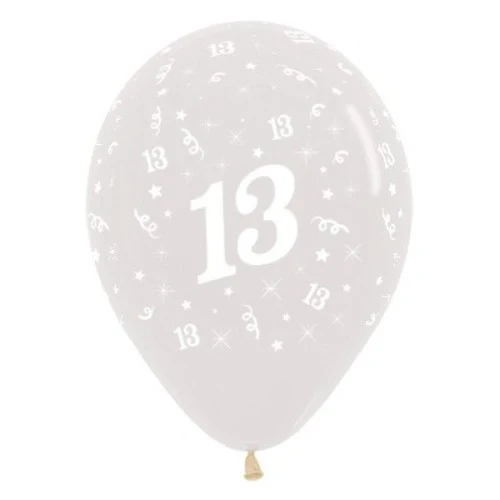 Balloons Age 13 Jewel Crystal Clear  - Pack of 25