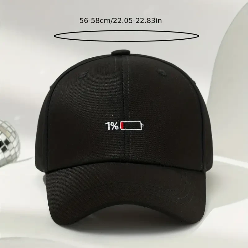 Funky Cotton Embroidered One Percent Pattern Baseball Cap for Men