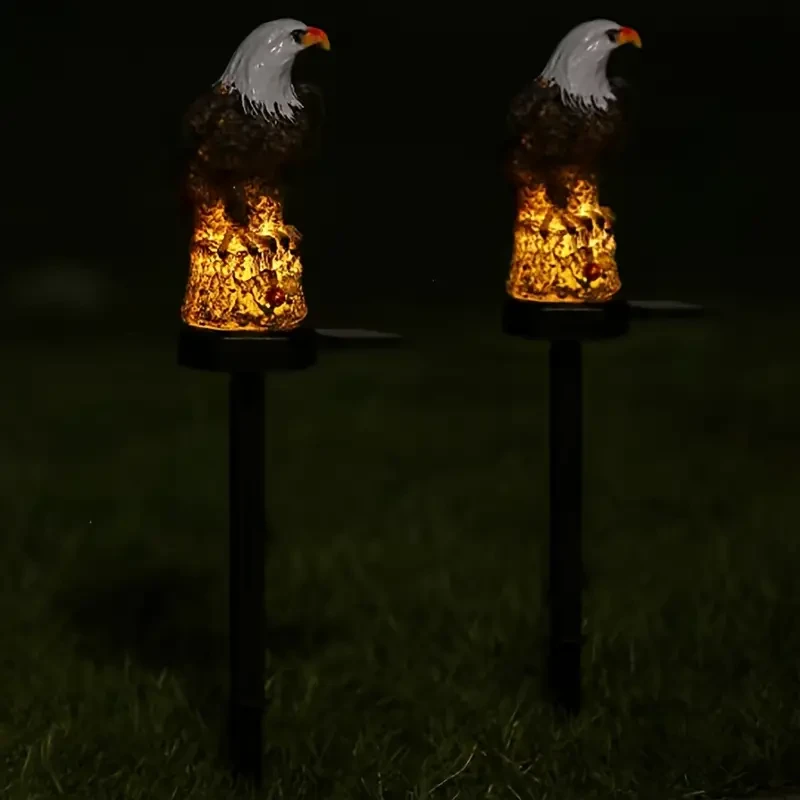 Solar-Powered Resin Eagle Garden Light - Outdoor Decorative LED Stake Lamp