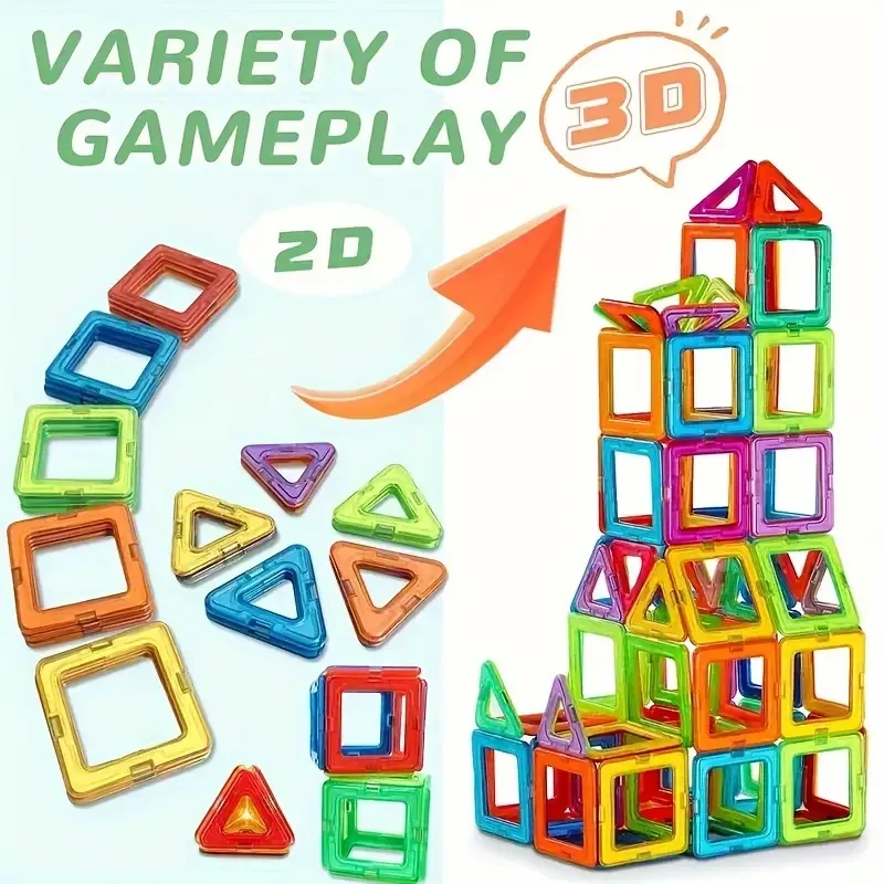 Large Magnetic Building Blocks - 3D STEM Educational Construction Set