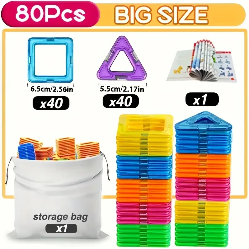 Large Magnetic Building Blocks - 3D STEM Educational Construction Set
