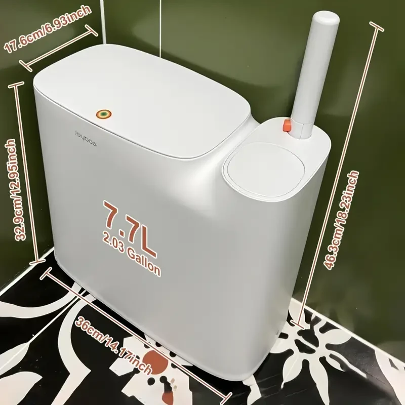 Press-Top Plastic Wastebasket with Toilet Brush Set
