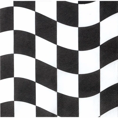 Black & White Checkered Lunch Napkins - Pack of 18